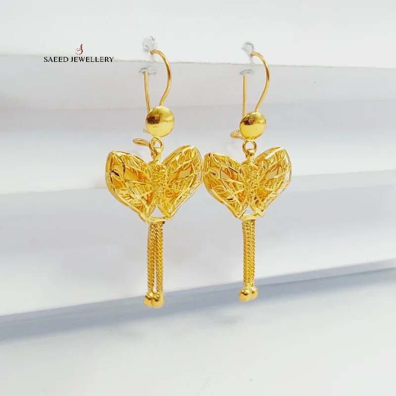 Large hoop earrings-Butterfly Bahraini Earrings