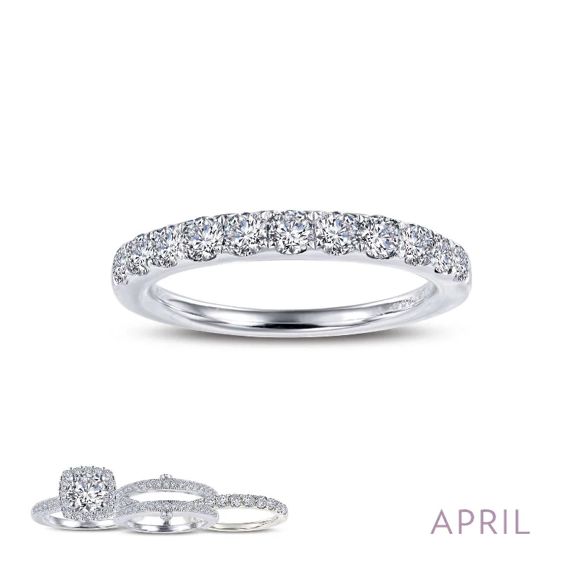 Tiny dot engagement rings-Lafonn Simulated Diamond April Birthstone Stackable Ring BR004DAP