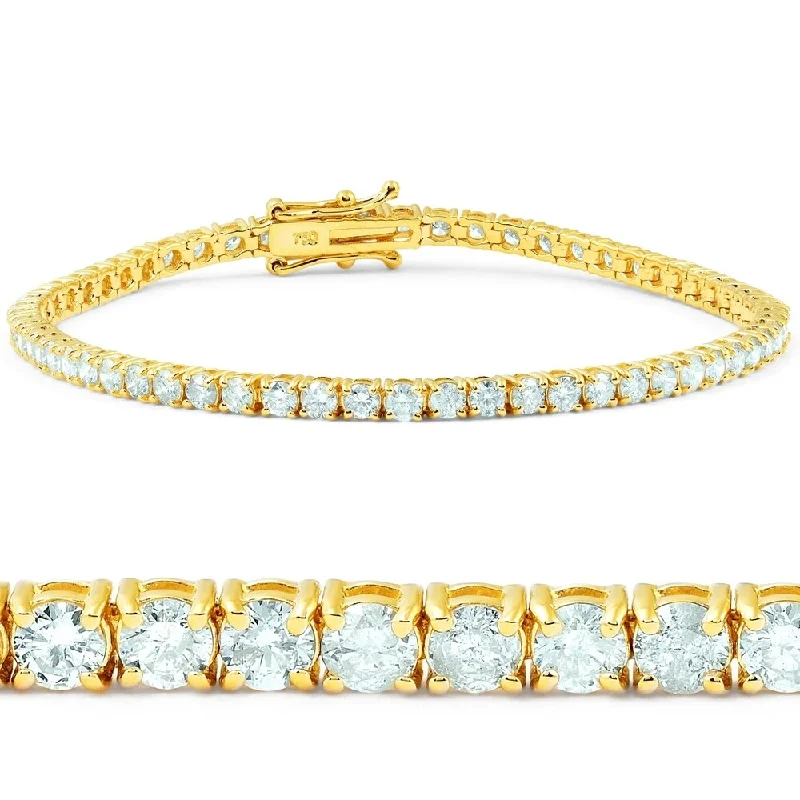 Subtle accent bangles-4.20ct Diamond Tennis Bracelet Yellow Gold 7"