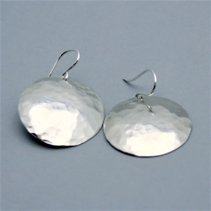 Cedar wood earrings-Sterling Silver Discs