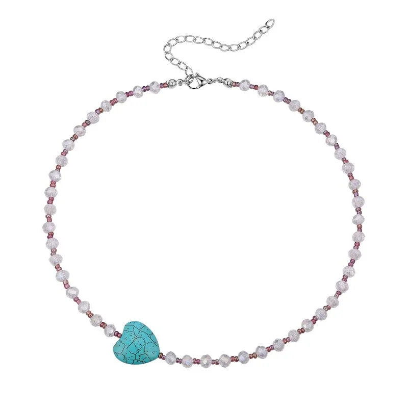 Reef knot necklaces-Victoria Townsend Silver Plated Simulated Turquoise & Multi Bead Necklace