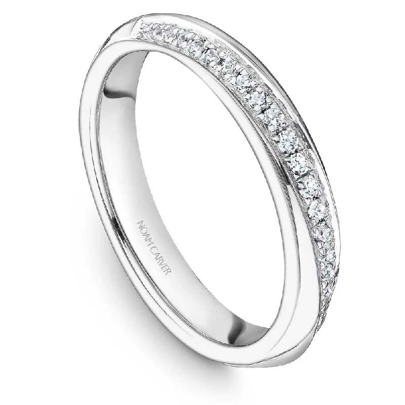 Satin silver engagement rings-Noam Carver Stackable Collection 0.15cttw. Diamond Fashion Ring STA19-1