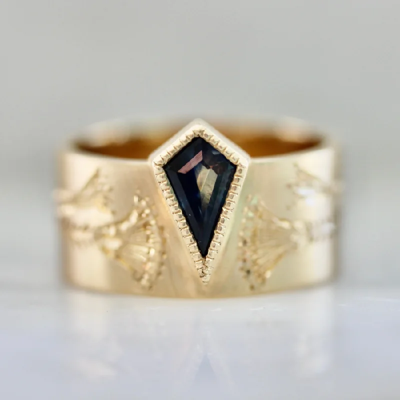 Wildwood Blue Kite Cut Sapphire Ring