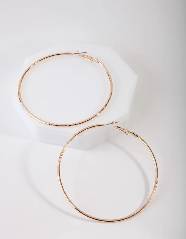 Half moon earrings-Gold Classic Tube Hoop Earrings