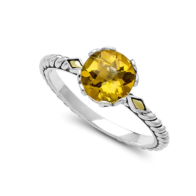 Sapphire halo engagement rings-Samuel B. Citrine Birthstone Glow Ring - November