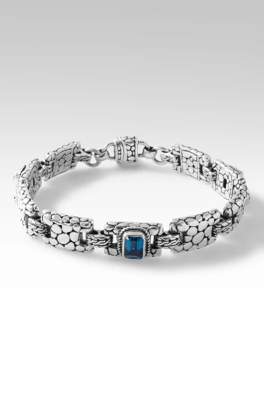 Sleek design bangles-Fountain of Blessings Bracelet™ in London Blue Topaz