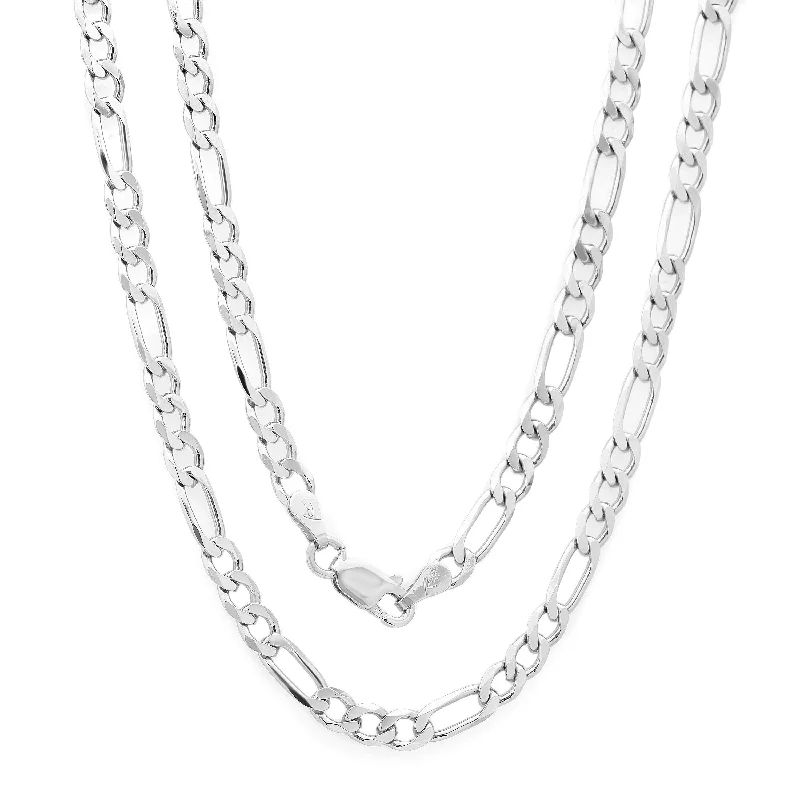 Haze glass necklaces-Sterling Silver 4 mm Figaro Chain Necklace by Roberto Martinez