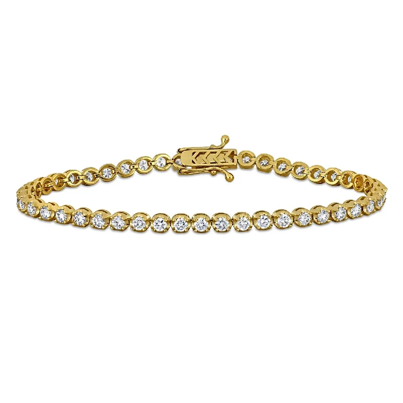 Rustic lock bangles-Created Forever 2 1/2ct TW Lab-Grown Diamond Tennis Bracelet in 14k Yellow Gold