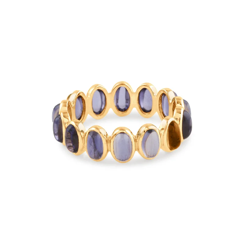 Gemstone Oval Ring In 18K Yellow Gold