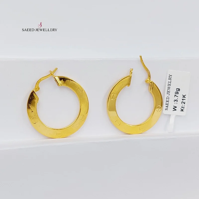 Cedar wood earrings-Hoop Earrings