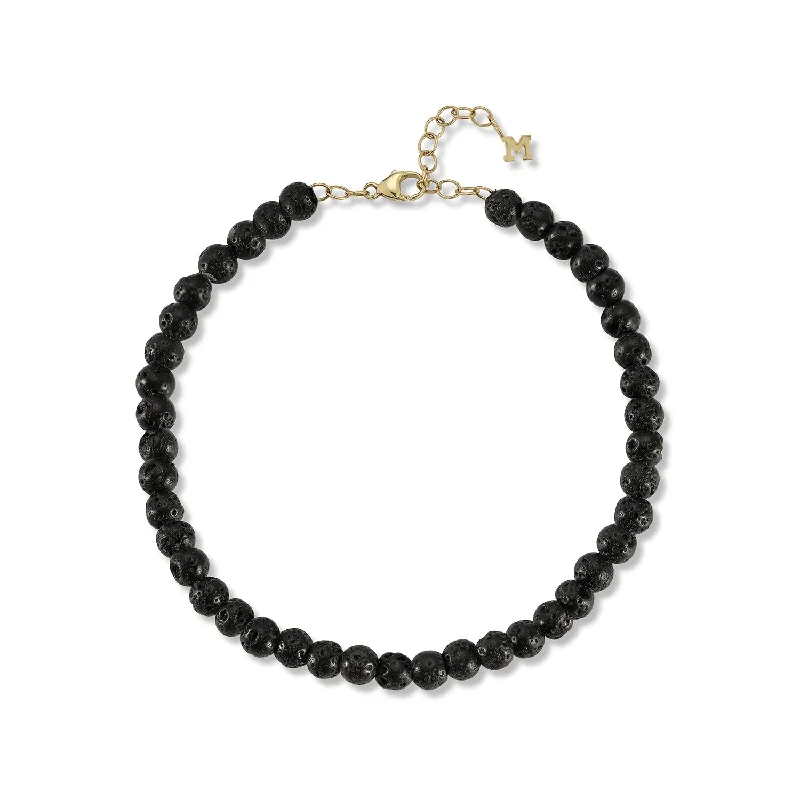 Multi-bead bangles-14kt Lava Rock Bracelet