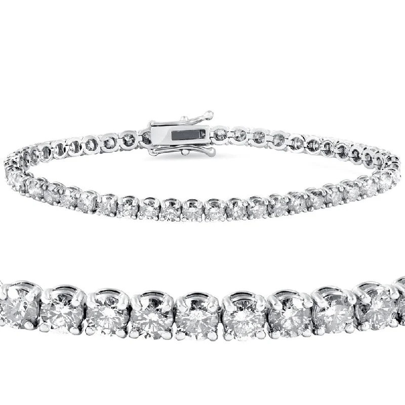 Surf bead bangles-8ct White Gold Round Diamond Tennis Bracelet