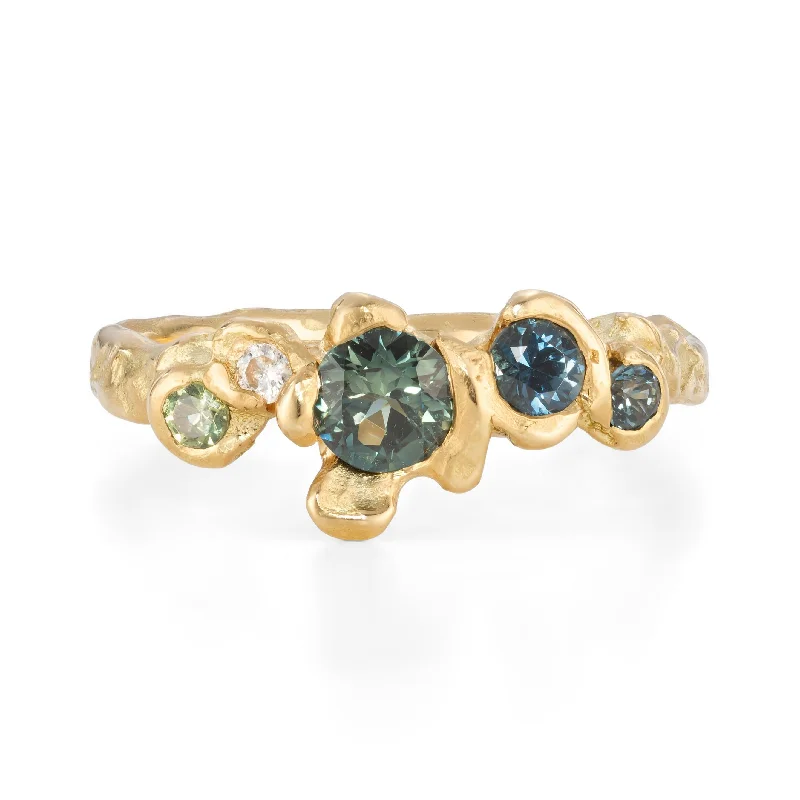 Square gem engagement rings-Deep Bay Rift Ring