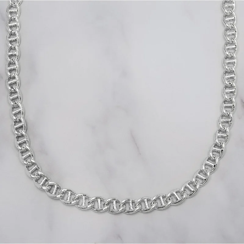 Floating gem necklaces-Victoria Townsend Silver Plated Thick Anchor Chain Necklace