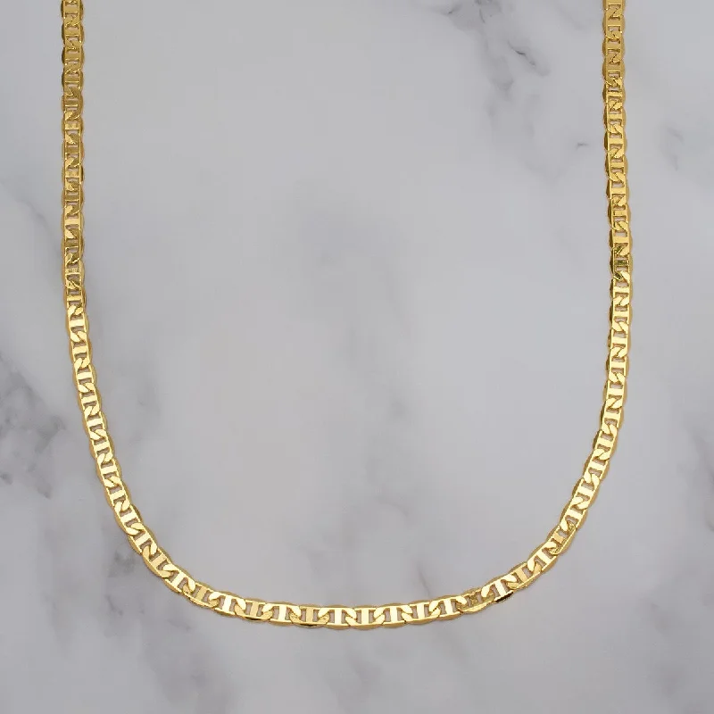 Smooth pendant necklaces-Victoria Townsend Gold Plated Flat Anchor Chain Link Necklace