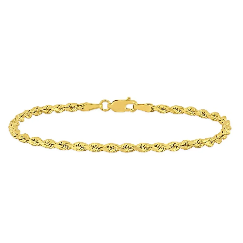 Braided thread bangles-Miadora 10k Yellow Gold 7.25 Inch Rope Chain Bracelet