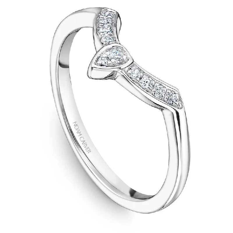 Lily motif engagement rings-Noam Carver Stackable Collection 0.08cttw. Diamond Fashion Ring STA31-1