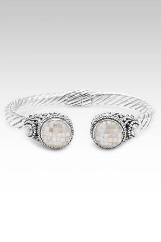 Gem strand bangles-Nurturing Soul Tip-to-Tip Bracelet™ in White Mother of Pearl Mosaic