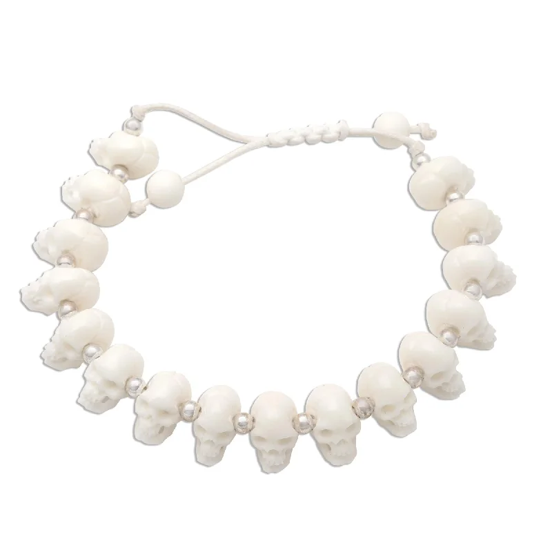 High link bangles-Novica Handmade Bone Collector Bone Beaded Bracelet