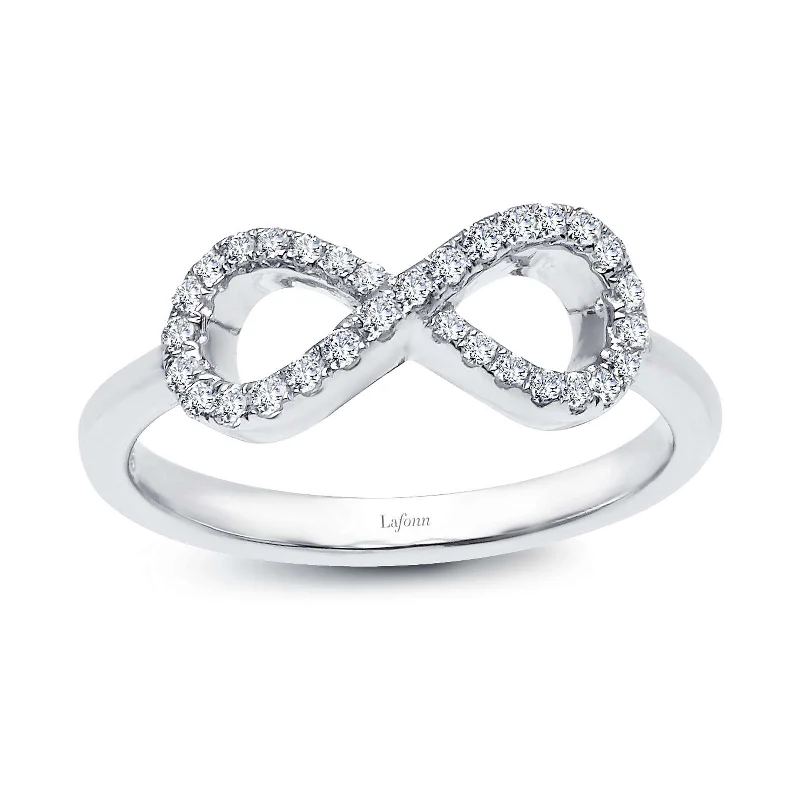 Tide inlay engagement rings-Lafonn Simulated Diamond 0.31ct Infinity Ring R2004CLP