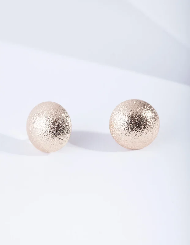 Layered drop earrings-Gold Sparkle Button Earrings