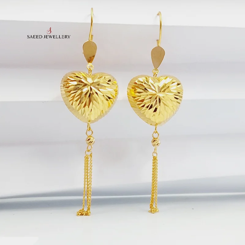 Light drop earrings-Heart Earrings