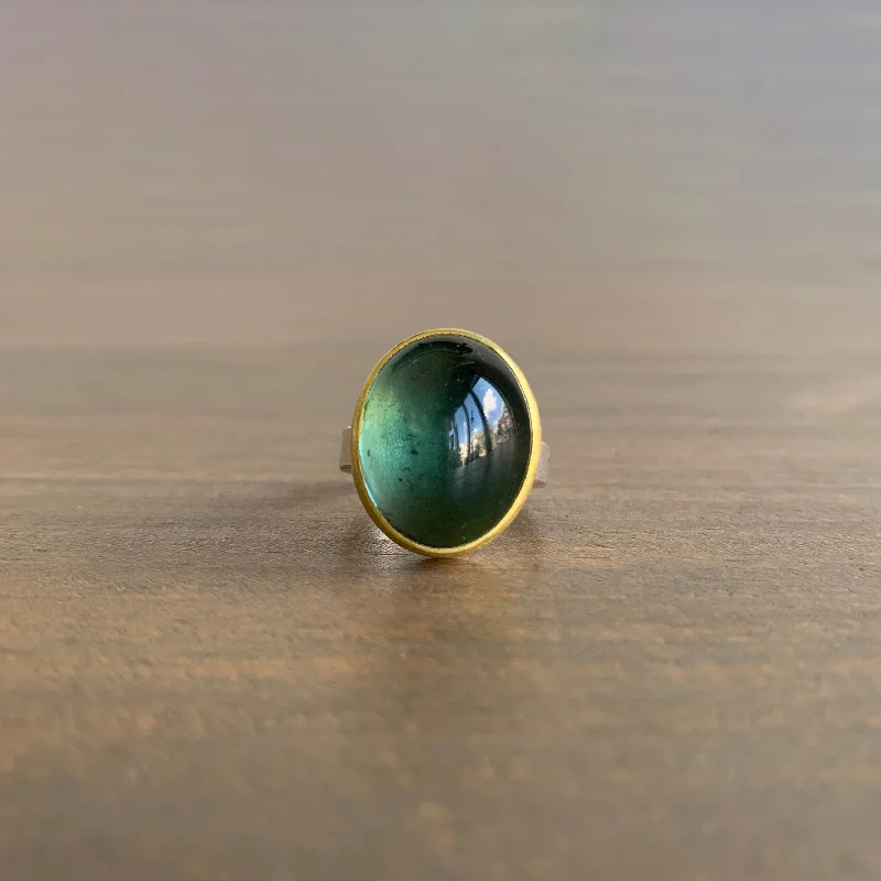 Oval Tourmaline Cabochon Ring