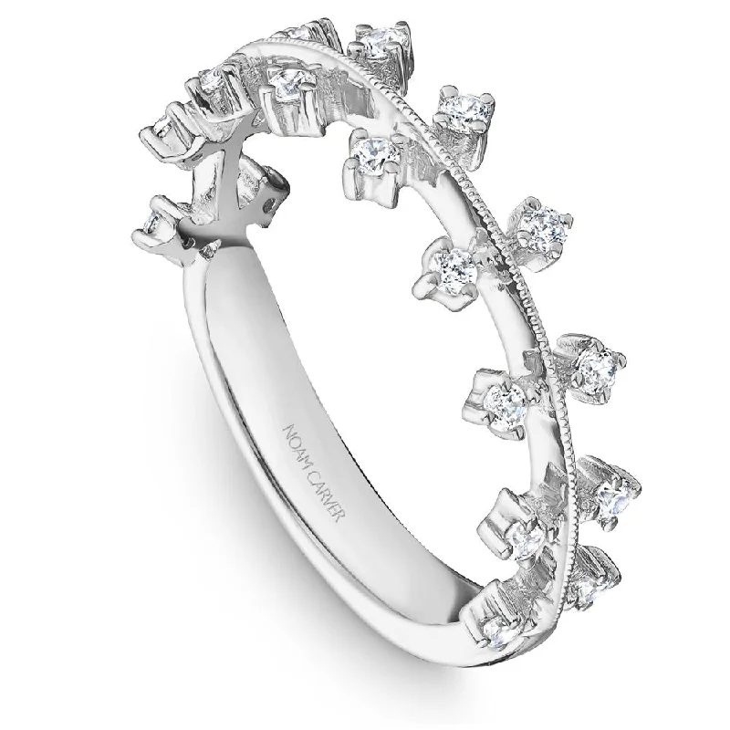 Radiant star engagement rings-Noam Carver Stackable Collection 0.25cttw. Diamond Fashion Ring STA13-1